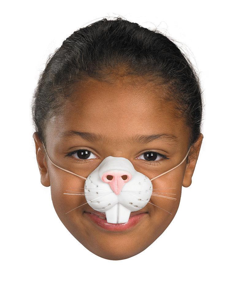 White Latex Rubber Rabbit Easter Bunny Animal Nose with Elastic Band Fun For All by HalloweenStore.com