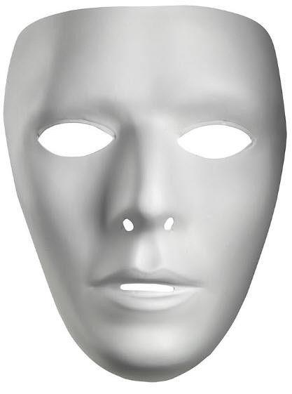 Blank White Male Adult Plastic Mask by HalloweenStore.com