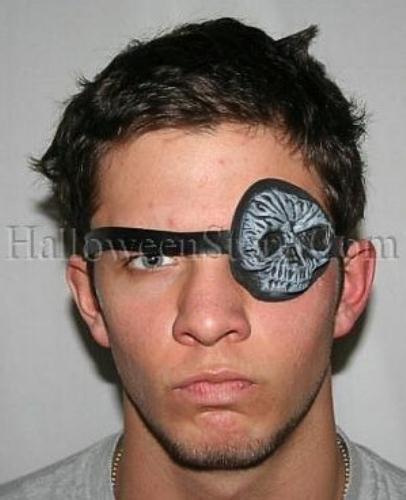Foam Skull Eye Patch Pirate Costume Accessory by HalloweenStore.com