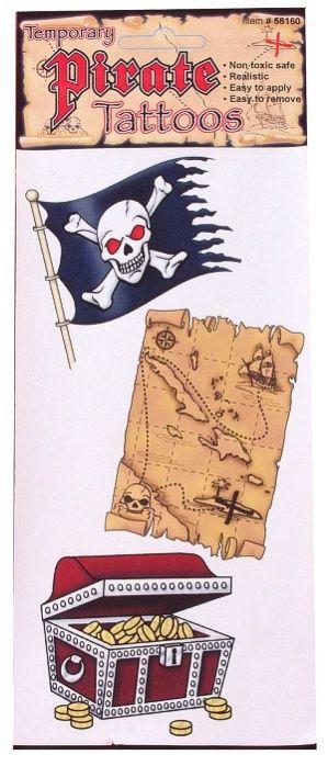 Pirate Fake Temporary Tattoos by HalloweenStore.com