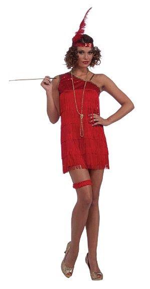 Ruby Red Dazzle Flapper Roaring 20's Adult Costume by HalloweenStore.com