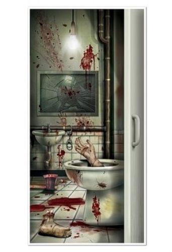 Creepy Crapper Restroom Door Cover by HalloweenStore.com