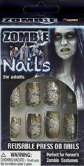 Zombie Fake Finger Press On Nails by HalloweenStore.com