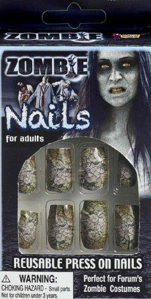 Zombie Fake Finger Press On Nails by HalloweenStore.com