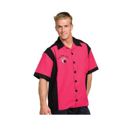Fuchsia and Black Costume Bowling Shirt with Logo by HalloweenStore.com