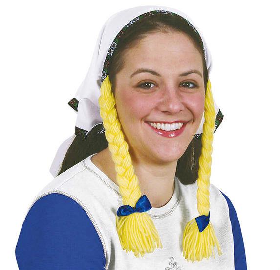 Oktoberfest Cloth Headscarf with Yarn Braids German Girl Fraulein Tavern Wench by HalloweenStore.com