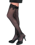 Thigh High Fishnet Stockings with Black Bows by HalloweenStore.com