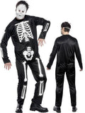 Adult Male Skeleton Jumpsuit Costume and Mask by HalloweenStore.com