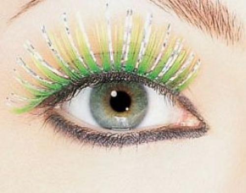 Green Hologram Fake False Eyelashes by HalloweenStore.com