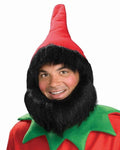 Red Elf Gnome or Dwarf Hat with Attached Wig and Beard by HalloweenStore.com
