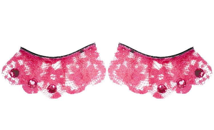 Pink Lace Fake False Eyelashes by HalloweenStore.com