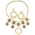 Gold Gypsy Necklace and Earrings Costume Goldtone Costume Jewelry Set by HalloweenStore.com