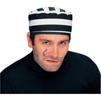 Prisoner Convict Jailbird Black and White Hat by HalloweenStore.com