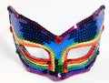 Rainbow Sequin Venetian Eyemask with Eyeglass Armbands by HalloweenStore.com