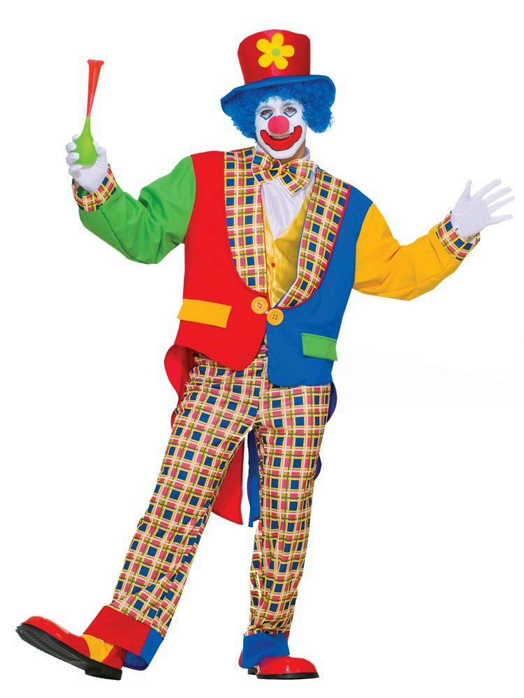 Clown On The Town Birthday Adult Costume by HalloweenStore.com