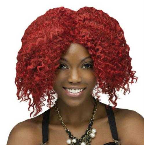 Red Crimped Rock Star Costume Wig by HalloweenStore.com