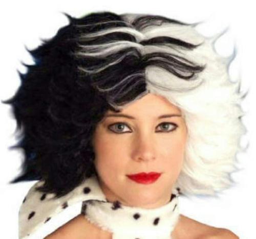 Dog Lovin' Diva Black and White Cruella Wig by HalloweenStore.com
