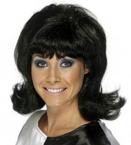 Black 60's Lady Flip Flick-Up Wig by HalloweenStore.com