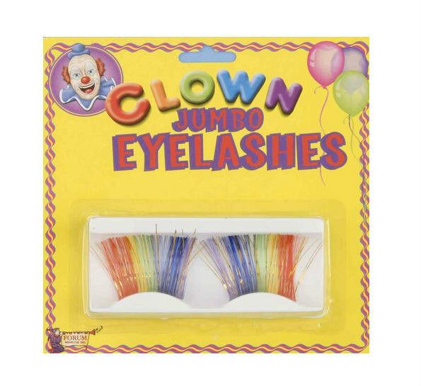 Jumbo Clown Rainbow Lashes Fake False Eyelashes by HalloweenStore.com