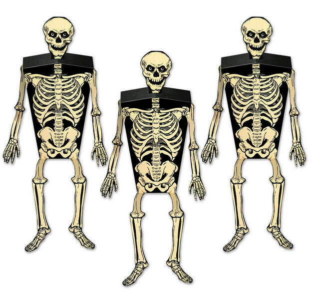 Skeleton Party Favor Boxes- 3 Count by HalloweenStore.com