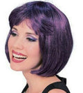 Purple and Black Supermodel Short Bob Wig with Bangs by HalloweenStore.com