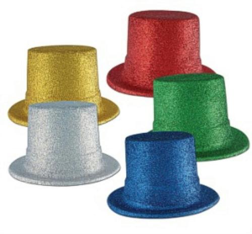 Glitter Top Hats Assorted Colors by HalloweenStore.com