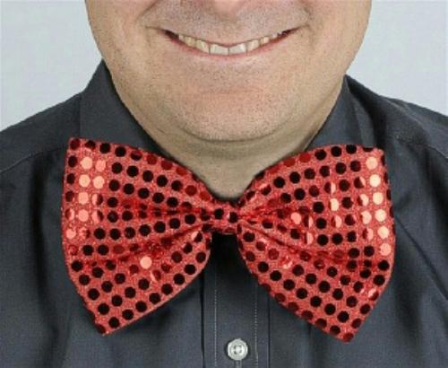 Red Glitz 'N Gleam Sequin Bow Tie Costume Accessory by HalloweenStore.com