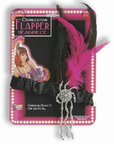Pink and Black Flapper Roaring 20's Charleston Headpiece by HalloweenStore.com