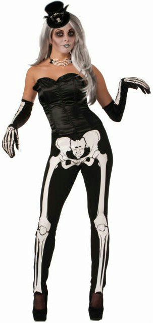 Sassy Skeleton Womens Black Costume Leggings with Bone Print by HalloweenStore.com