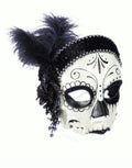 Flapper Skull Day of the Dead Dia de los Muertos Costume Sugar Skull Half Mask by HalloweenStore.com