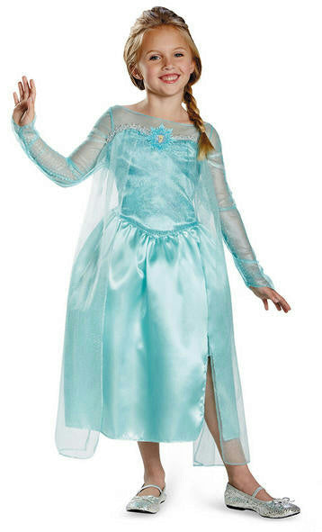 Frozen Elsa Snow Queen Gown Classic Girls Costume Size Medium 7-8 by HalloweenStore.com