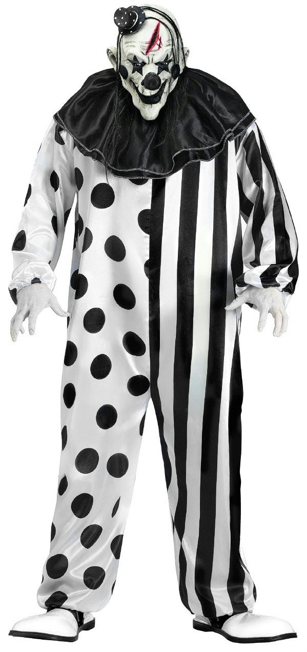 Black and White Killer Clown Adult Costume by HalloweenStore.com