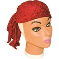 Soft Velvet Red Pirate Buccaneer Hat Bandanna Doo-Rag by HalloweenStore.com