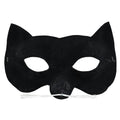 Masquerade Velvet Black Kitty Cat Eyemask with Whiskers by HalloweenStore.com