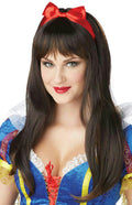 Enchanted Tresses Snow White Long Brown Copper Brunette Costume Wig with Bow by HalloweenStore.com