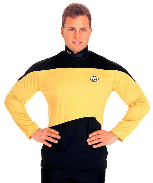Star Trek: The Next Generation Gold Uniform Adult Costume Shirt Size Medium by HalloweenStore.com