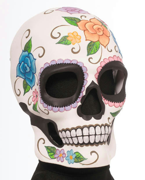 Flowered Male Day Of the Dead Adult Mask Full Face by HalloweenStore.com