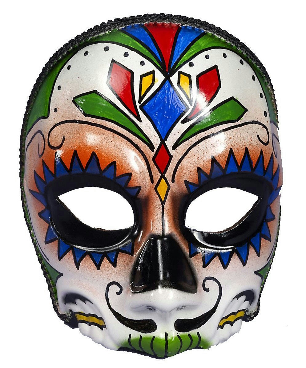 Men's Day Of The Dead Male Multi Colored Costume Mask by HalloweenStore.com