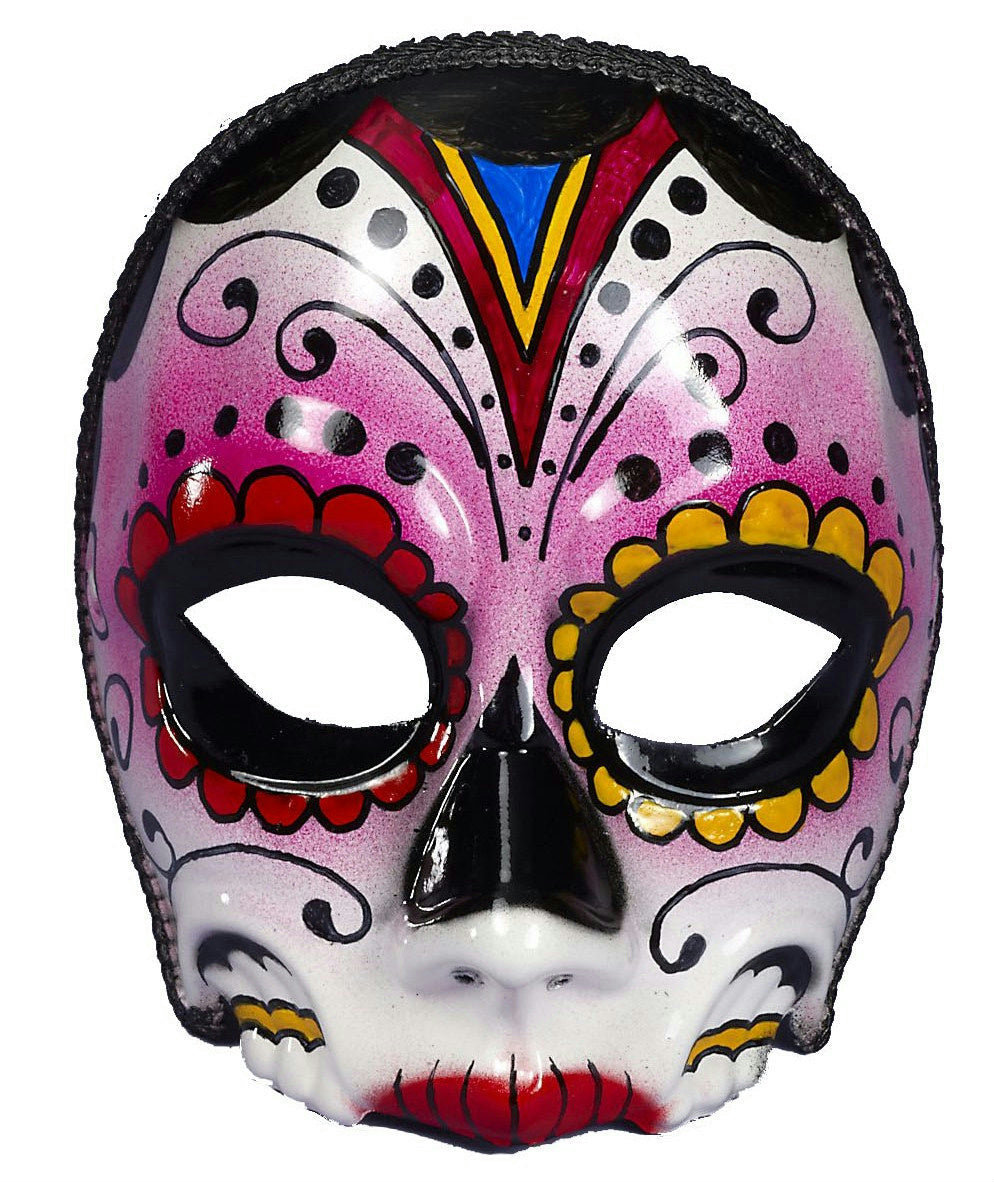 Women's Day Of The Dead Female Multi Colored Costume Mask by HalloweenStore.com