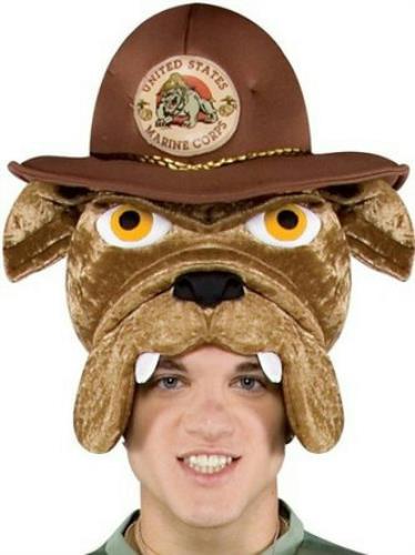 Military Mascot Adult Marine Corps Chesty Bulldog Hat Headpiece by HalloweenStore.com