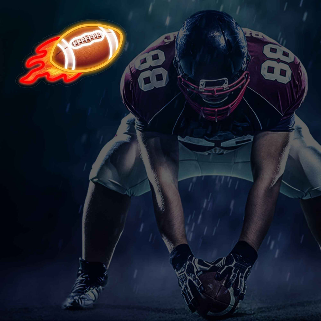 Football LED Neon Decorative Sign - Perfect Wall or Tabletop Decor for Living Rooms, Bedrooms, Bars & Game Rooms - Unique Gift Idea with Dimmable Features