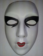 Cesar Painted White Female Semi-Rigid Plastic Face Mask by HalloweenStore.com