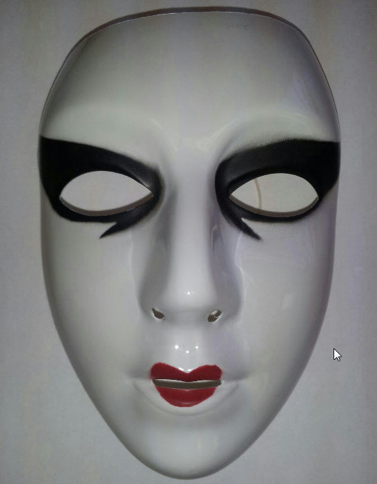 Cesar Painted White Female Semi-Rigid Plastic Face Mask by HalloweenStore.com