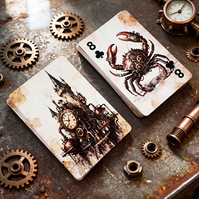 Vintage Punk Playing Cards 55 Patterns Are Not Repeated Each Thickened Paper Shuffles Y Easy to Carry Suitable for Family Gatherings Party Supplies Beautiful Artwork Board Game Cards for Adults and Friends