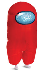 Red Imposter Among Us Inflatable Adult Costume Size Standard by HalloweenStore.com