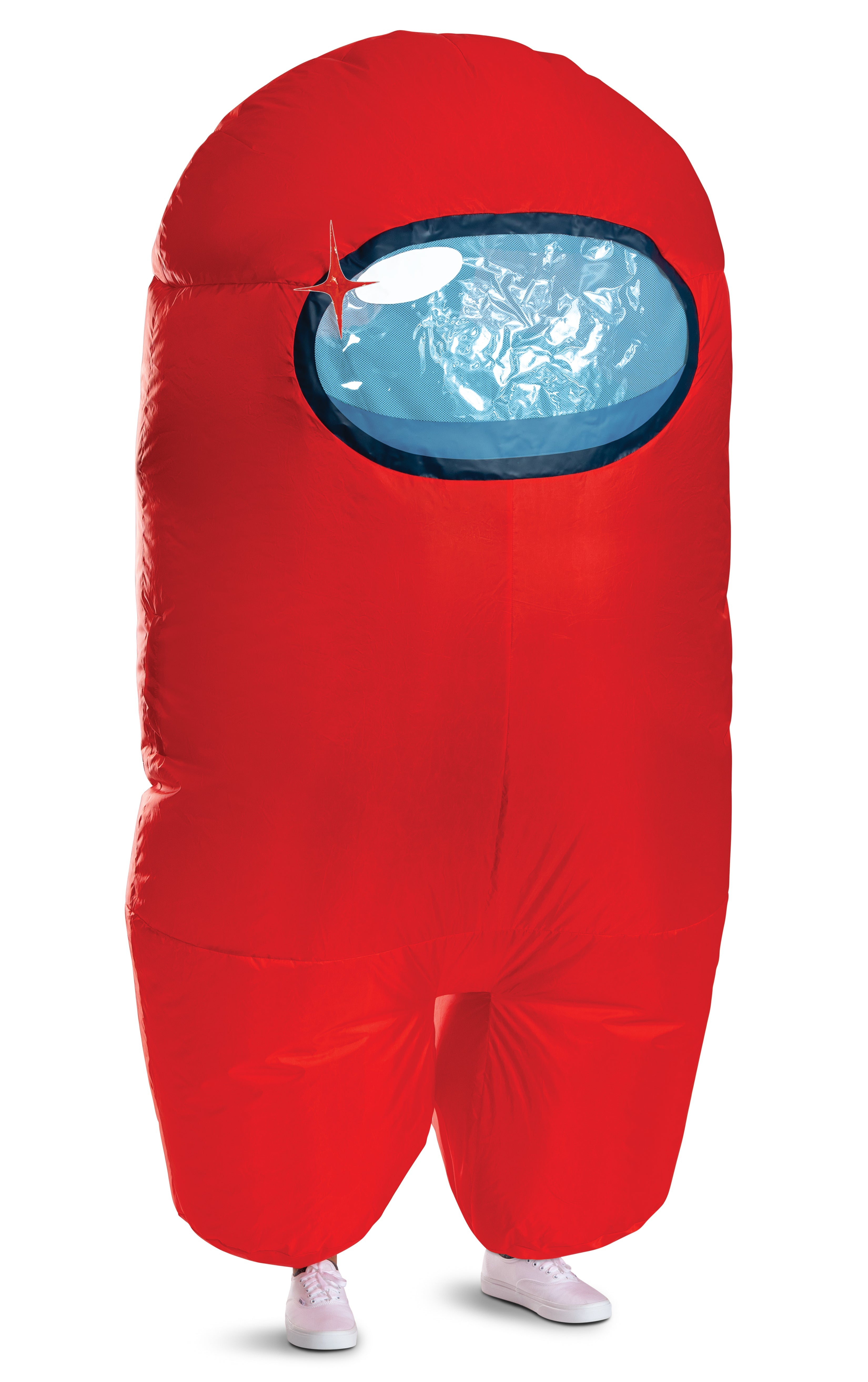 Red Imposter Among Us Inflatable Adult Costume Size Standard by HalloweenStore.com