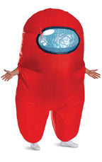 Red Imposter Among Us Inflatable Adult Costume Size Standard by HalloweenStore.com