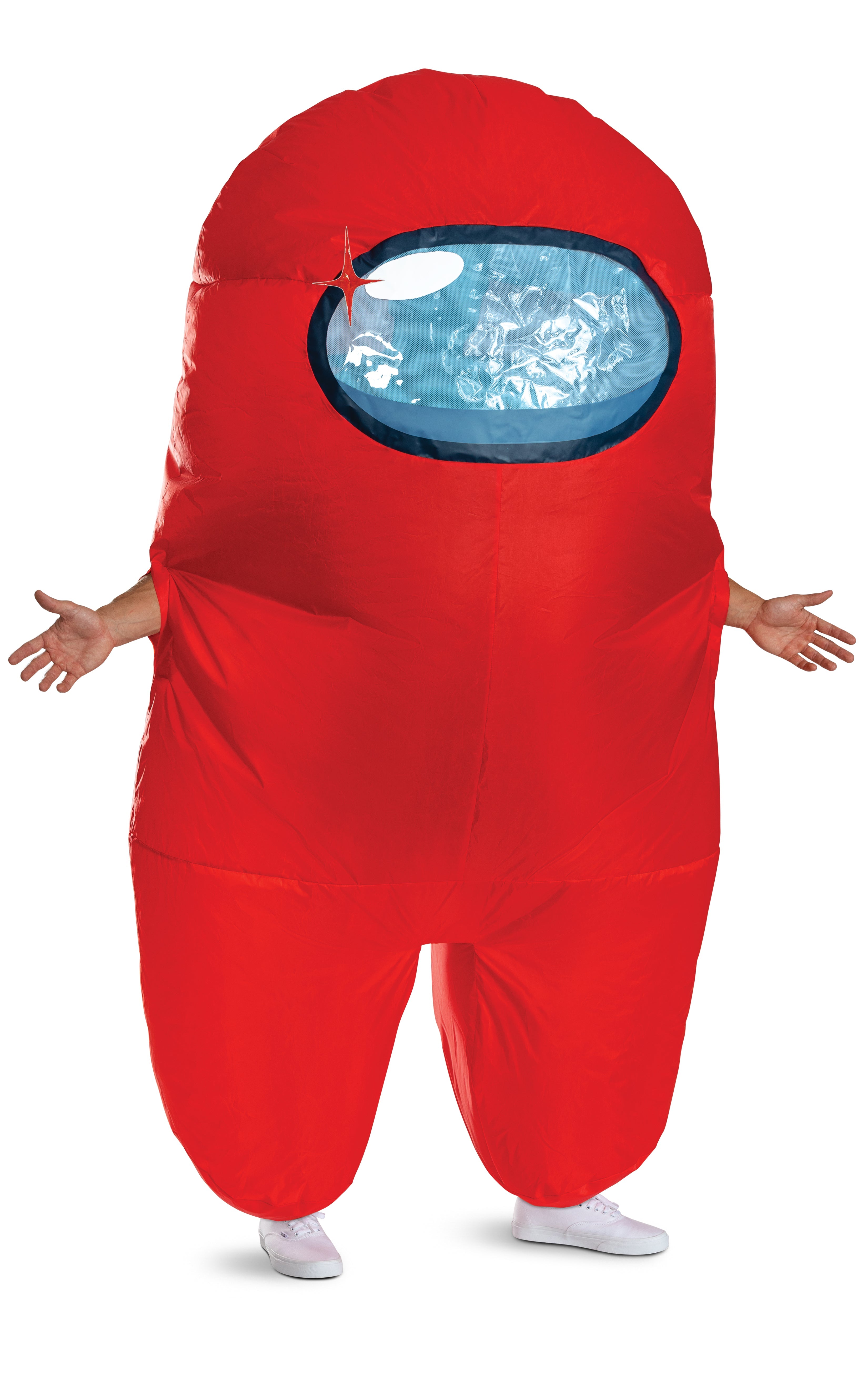 Red Imposter Among Us Inflatable Adult Costume Size Standard by HalloweenStore.com