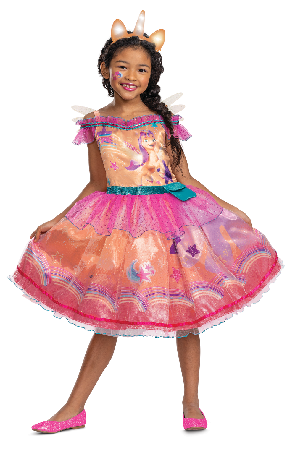 Sunny Starscout, Official My Little Pony Prestige Costume Outfit for Girls by HalloweenStore.com