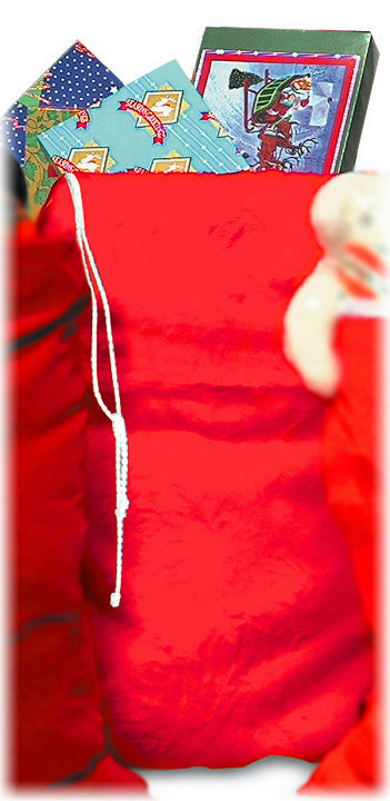 Santa Claus Red Plush Toy Bag Christmas Accessory 29"x36" by HalloweenStore.com